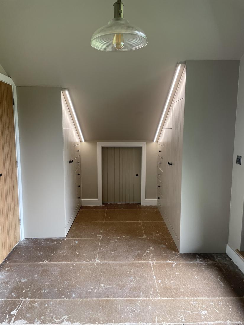 LED-lit built-in wardrobes